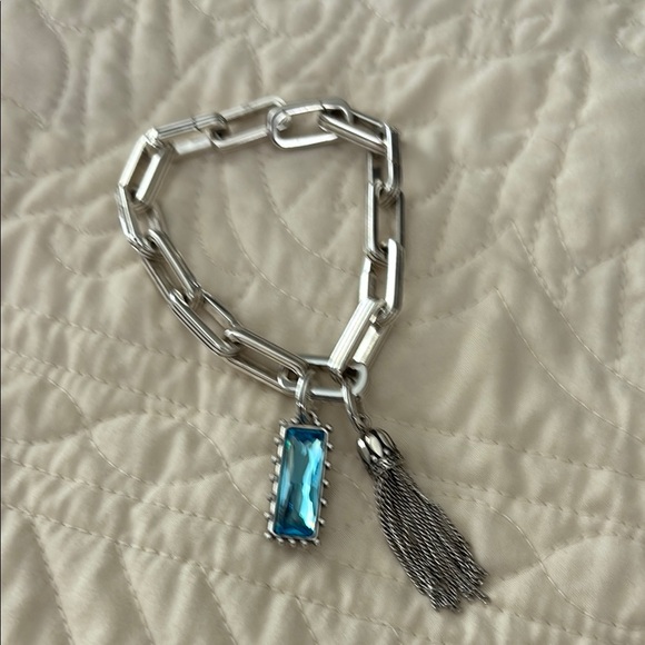 BRAND NEW BRIGHTON Silver Chain Bracelet with Blue Gem - Picture 3 of 6
